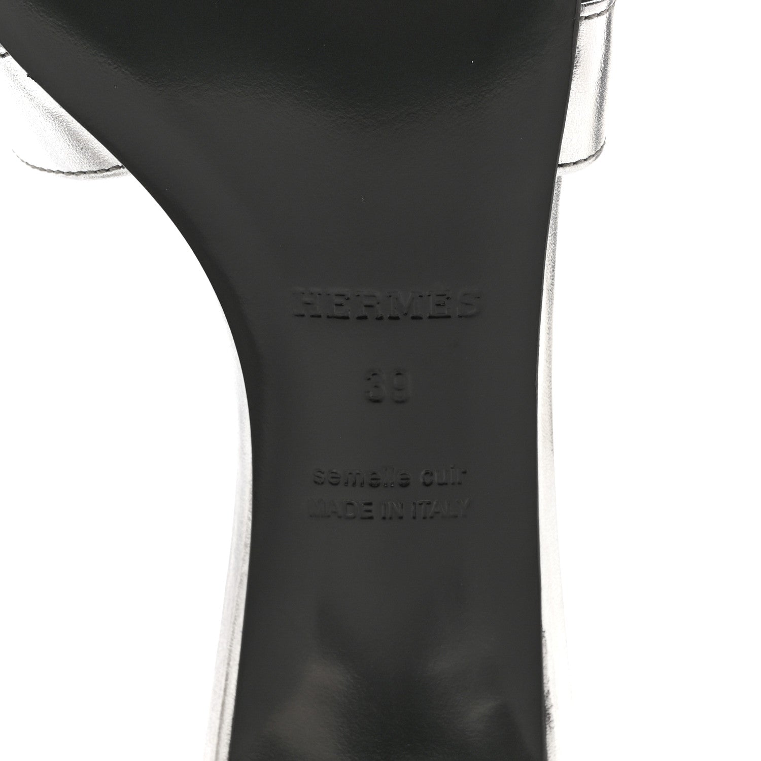 Hermes Metallic Nappa Oasis Sandals 39 Argent 8 of 9