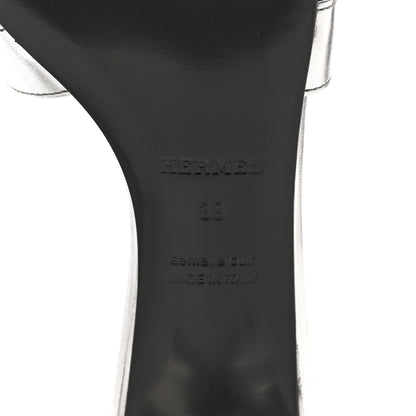 Hermes Metallic Nappa Oasis Sandals 39 Argent 8 of 9