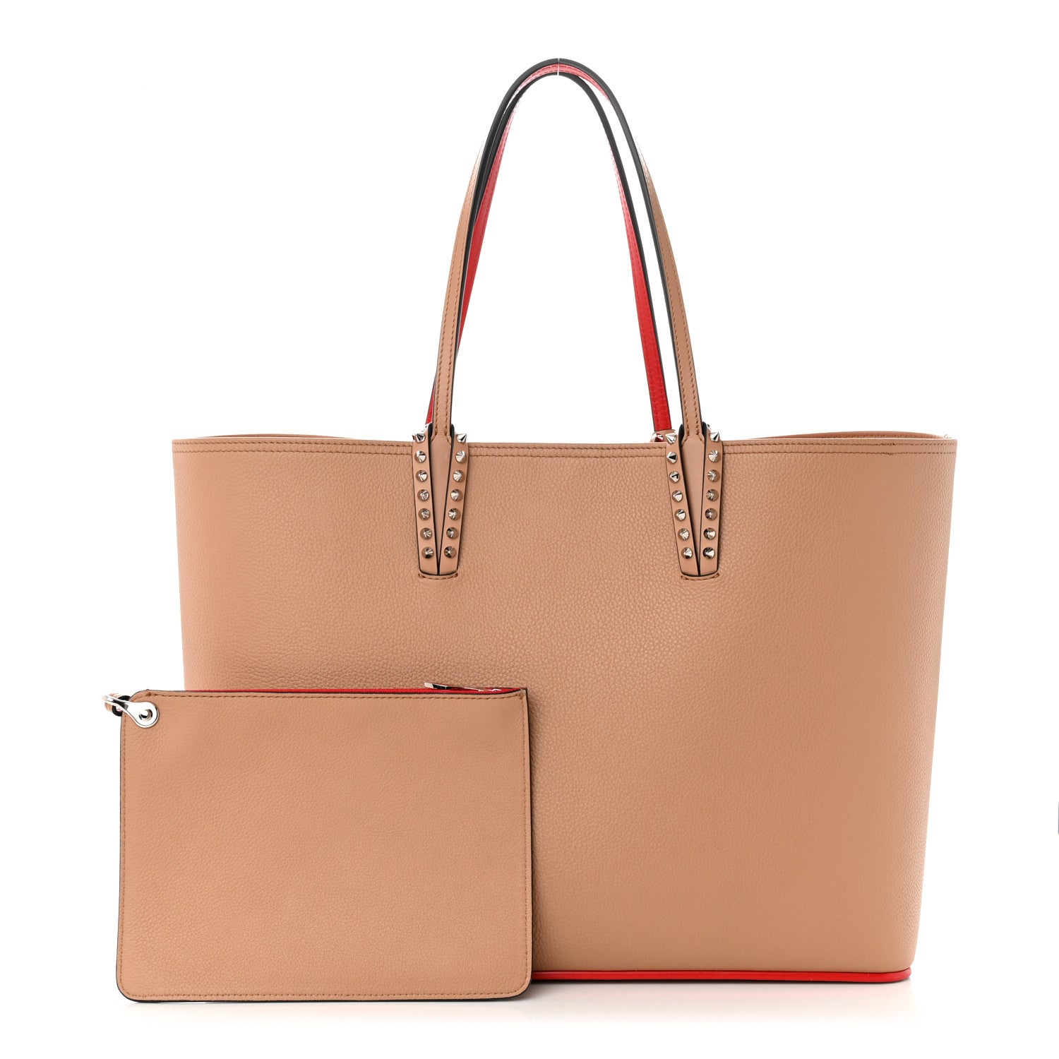 Christian Louboutin Calfskin Spikes East West Cabata Tote Nude 1 of 12