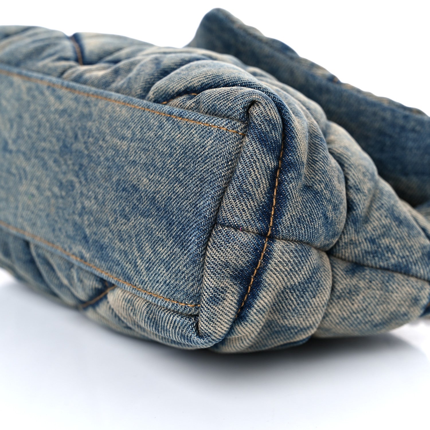 Saint Laurent Denim Quilted Toy Loulou Puffer Monogram Chain Satchel Blue Cinnamon 8 of 13