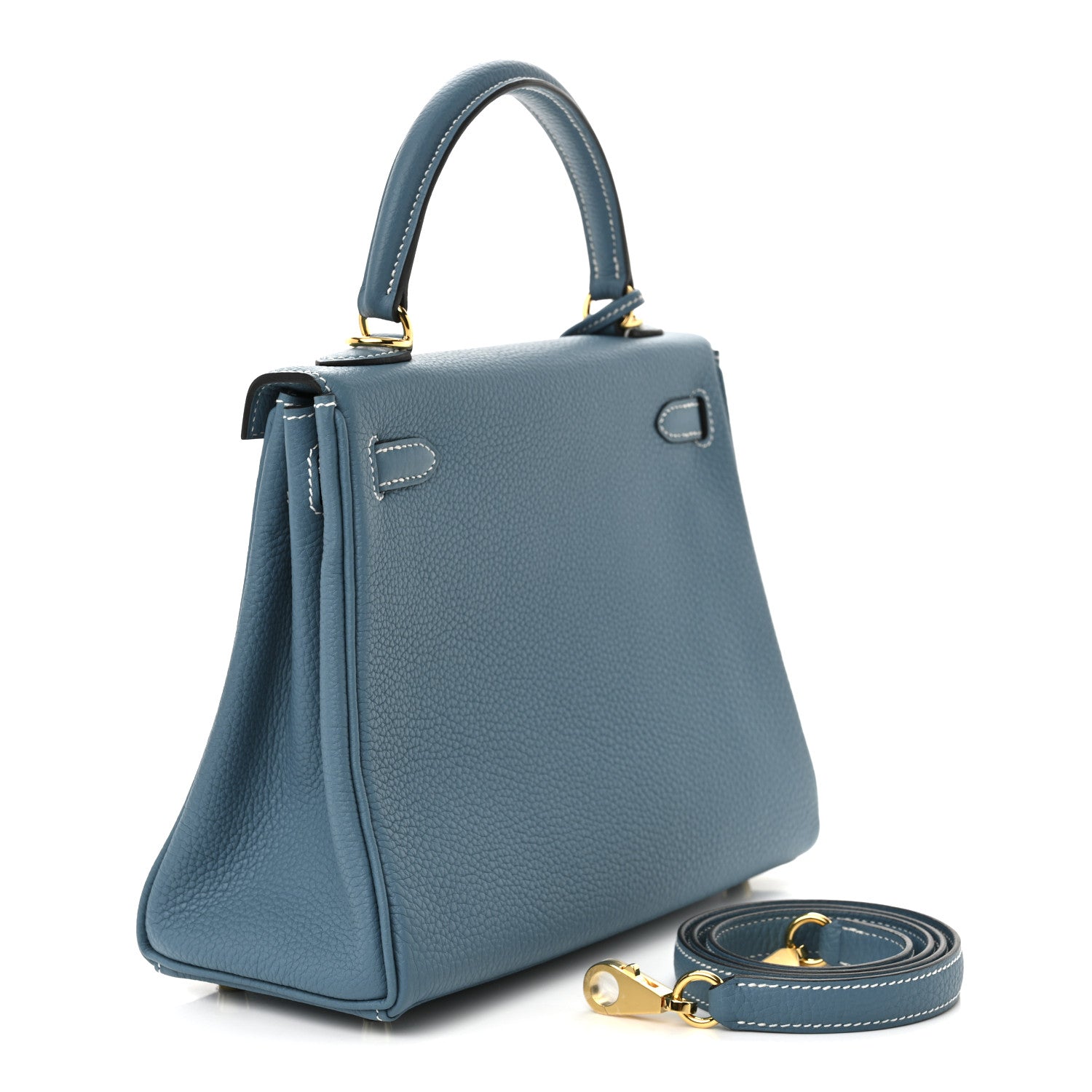 Hermes Togo Kelly Retourne 25 New Blue Jean 3 of 11