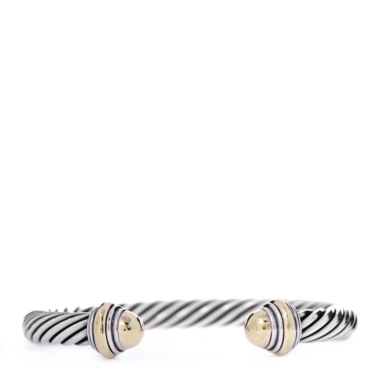 Sterling Silver 14K Yellow Gold 7mm Cable Classics Bracelet