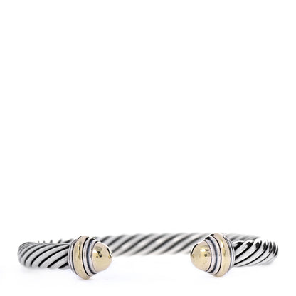 David Yurman Sterling Silver 14K Yellow Gold 7mm Cable Classics Bracelet 1 of 8
