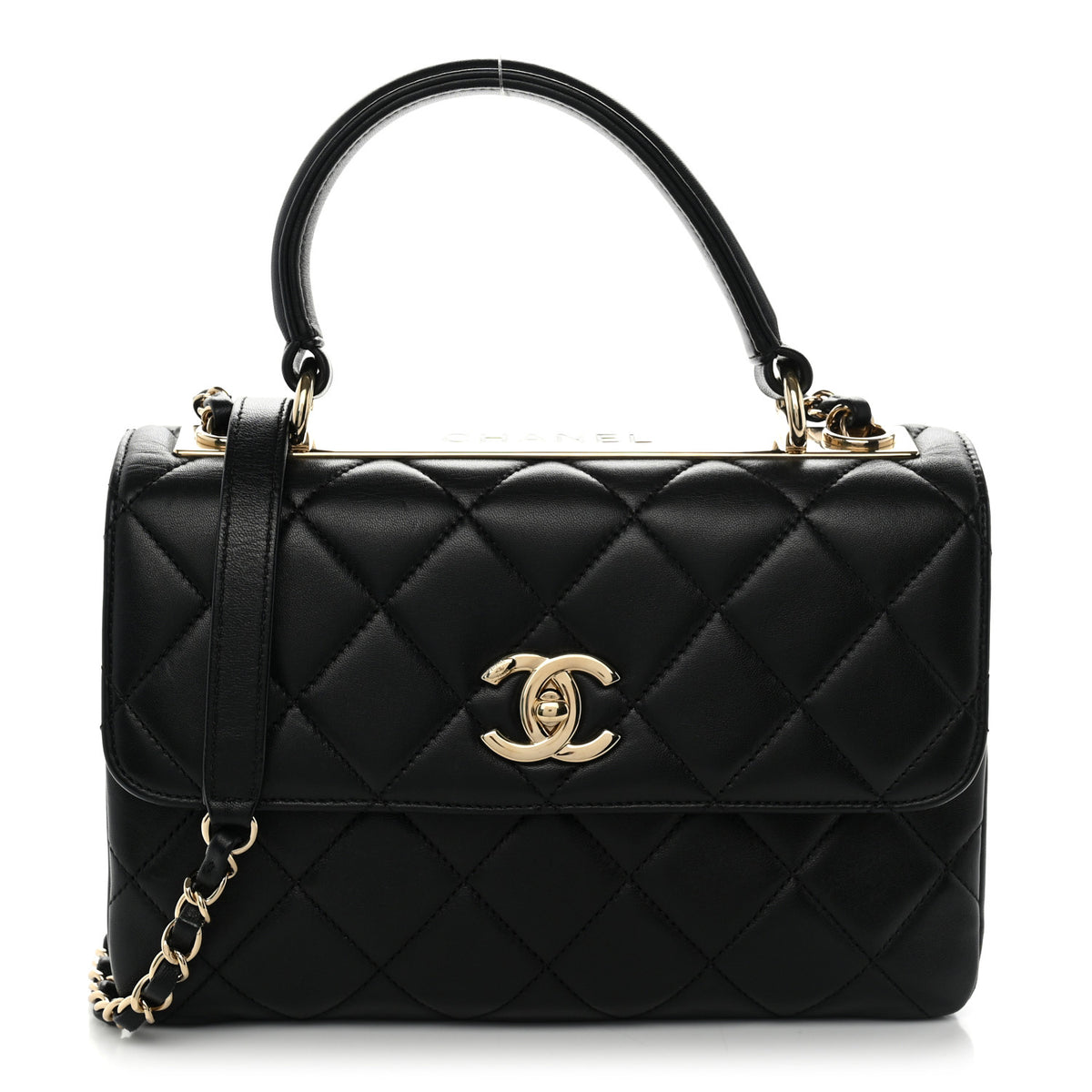 Chanel Lambskin Quilted Small Trendy CC Dual Handle Flap Bag Black 2 of 19