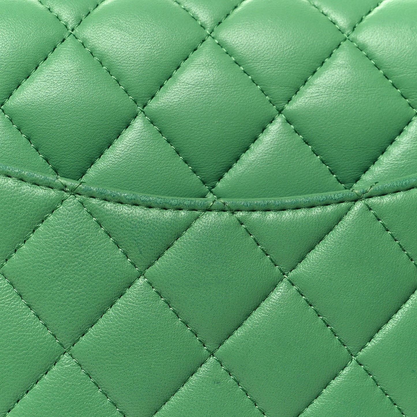 Lambskin Quilted Mini Rectangular Flap Green Blue