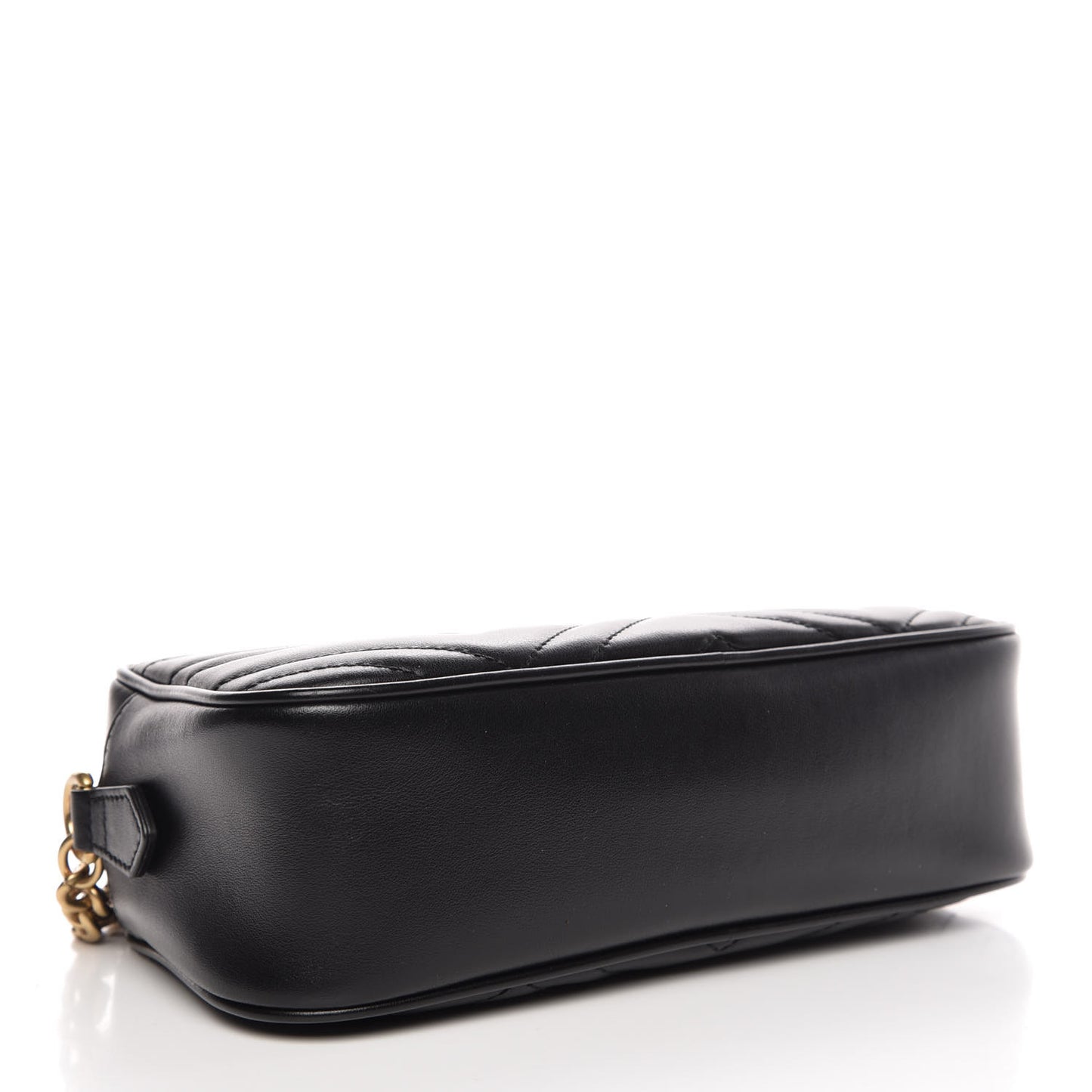 Calfskin Matelasse Small GG Marmont Chain Shoulder Bag Black