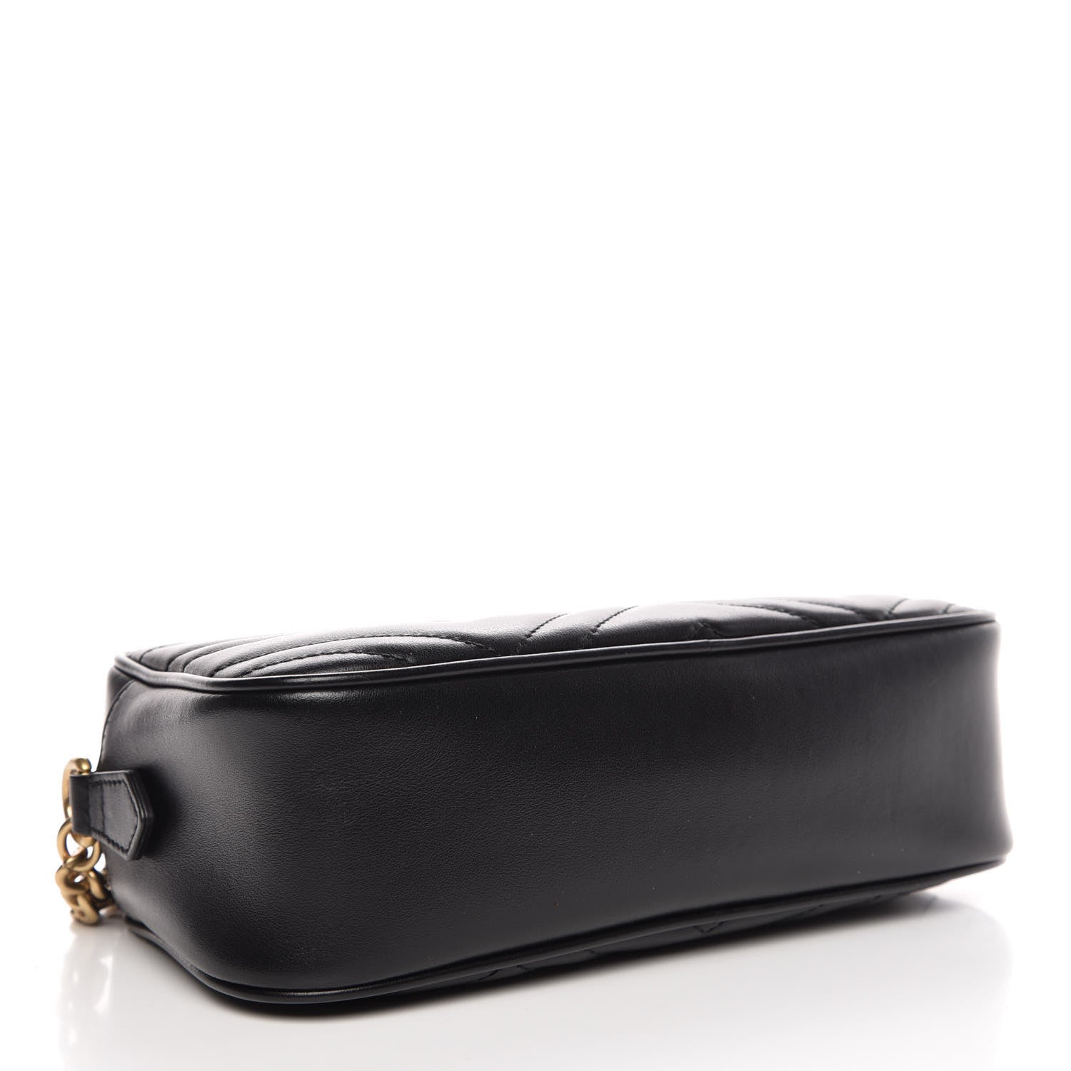 Gucci Calfskin Matelasse Small GG Marmont Chain Shoulder Bag Black 4 of 8