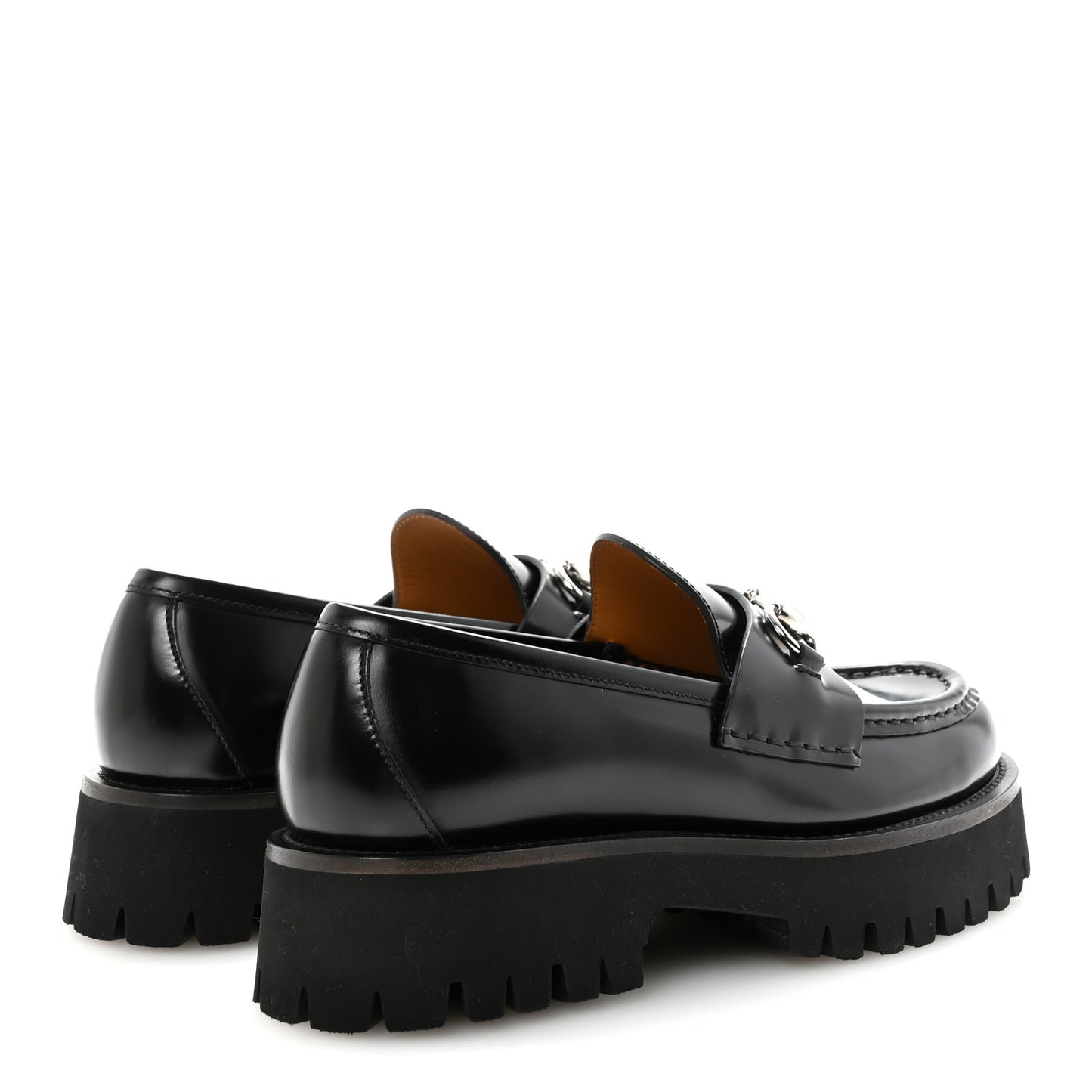Cordovan Lux Womens Horsebit 45mm Platform Loafers 37 Black