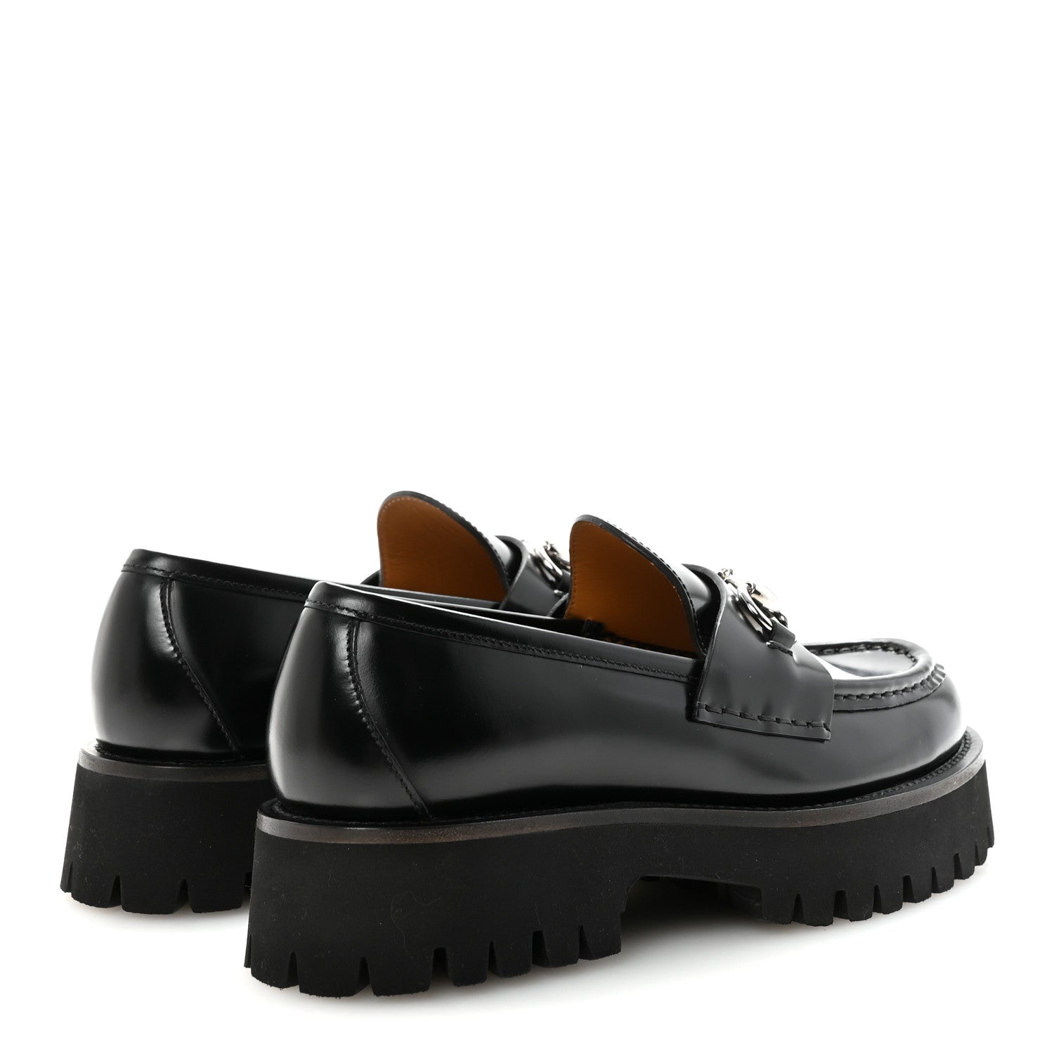 Gucci Cordovan Lux Womens Horsebit 45mm Platform Loafers 37 Black 5 of 10
