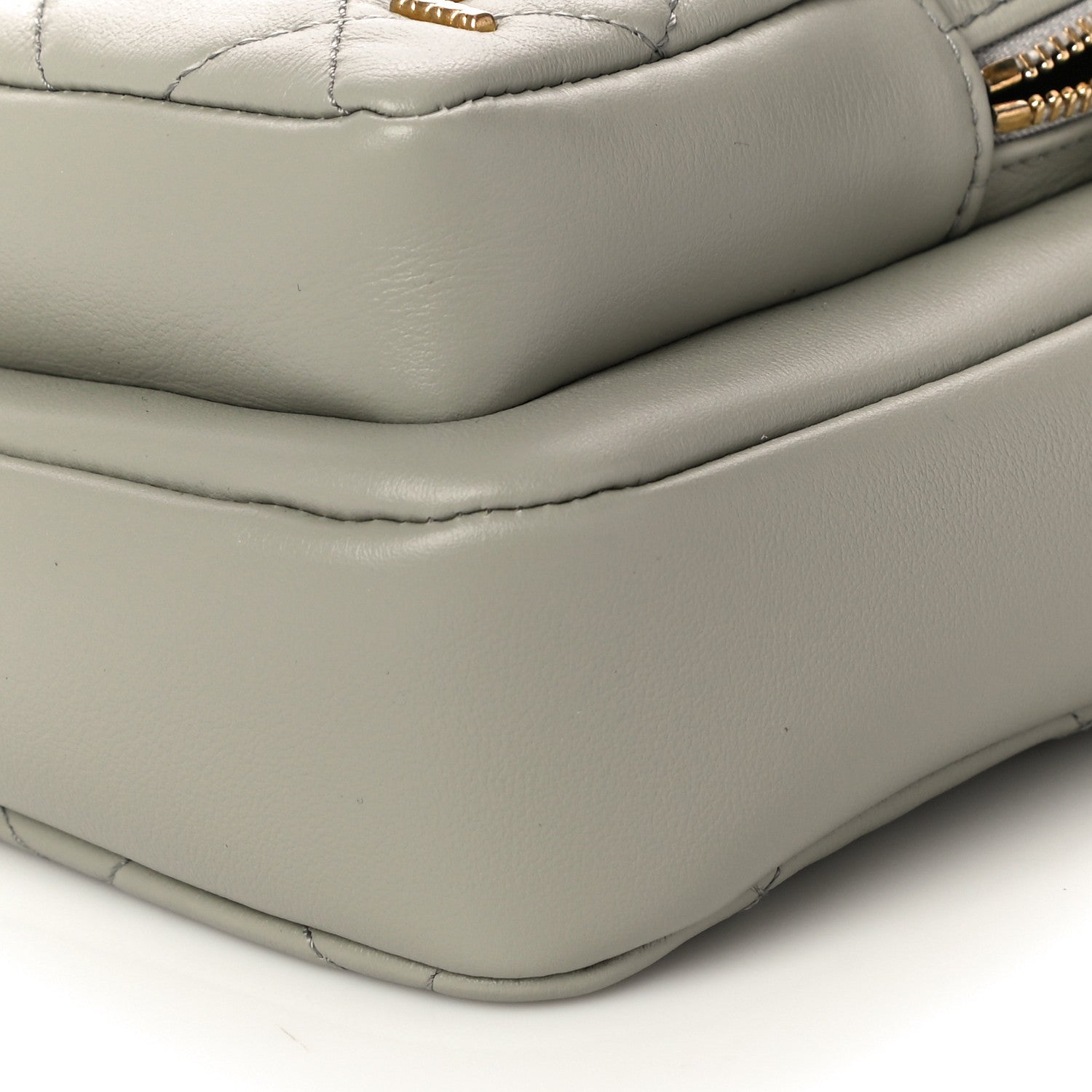 Chanel Calfskin Quilted Small Camera Case Grey 10 of 10