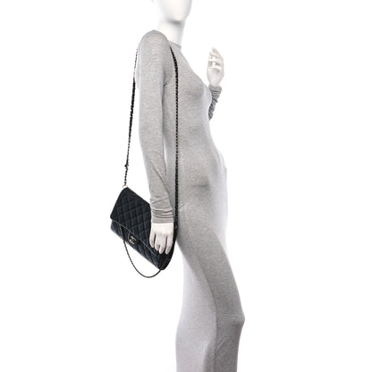 Chanel Lambskin Quilted Clutch with Chain Flap Black 2 of 12