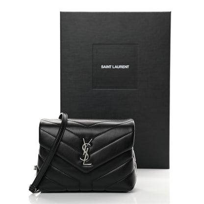 Saint Laurent Calfskin Y Quilted Monogram Toy Loulou Crossbody Bag Black 13 of 13