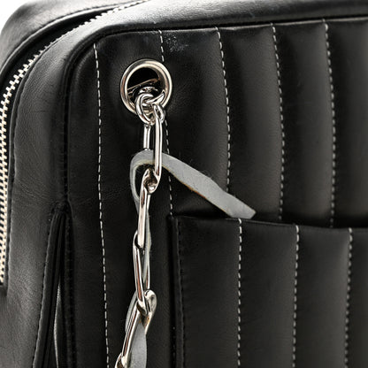 Chanel Lambskin Vertical Quilted Mademoiselle Small Camera Case Black 12 of 13