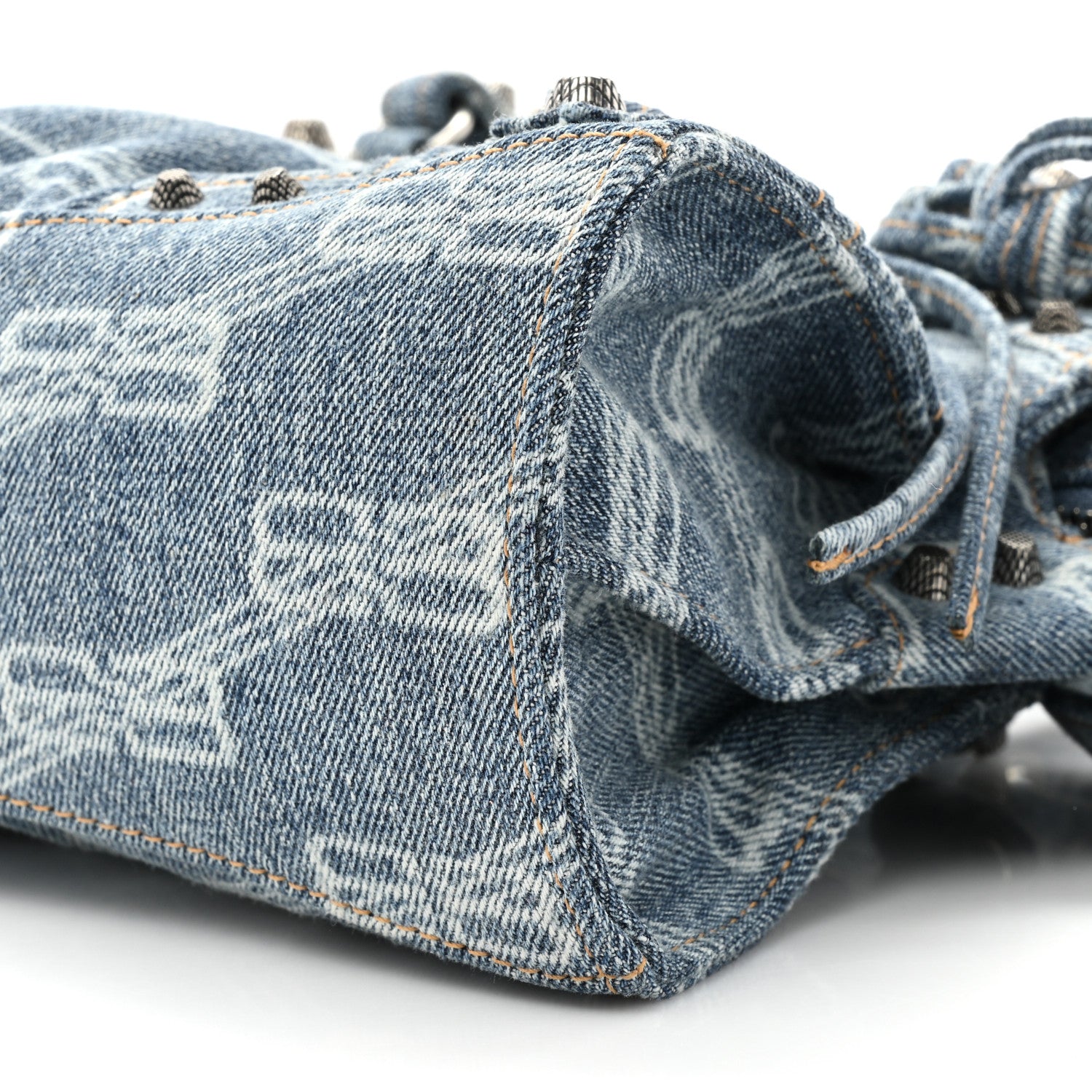 Balenciaga Denim BB Monogram Neo Cagole Handbag XS Blue 8 of 9