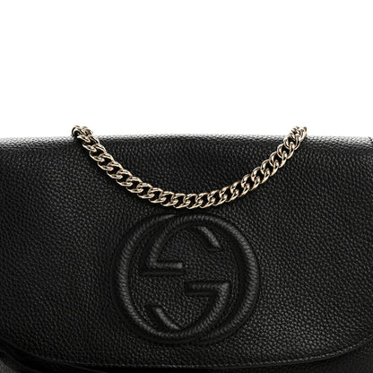 Gucci Pebbled Calfskin Medium Soho Flap Crossbody Black 9 of 11