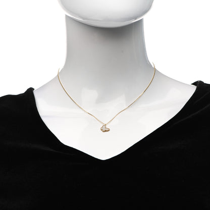 Van Cleef & Arpels 18K Yellow Gold Mother of Pearl Sweet Alhambra Butterfly Pendant Necklace 2 of 6