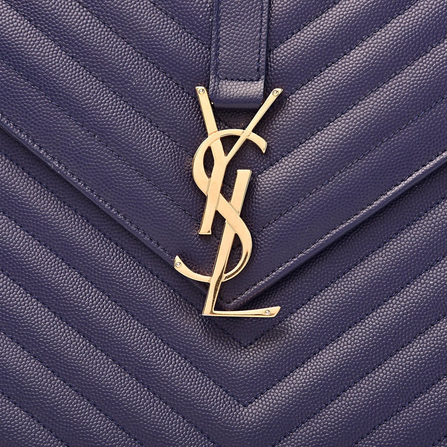 Grain De Poudre Matelasse Chevron Large Monogram Satchel Blue