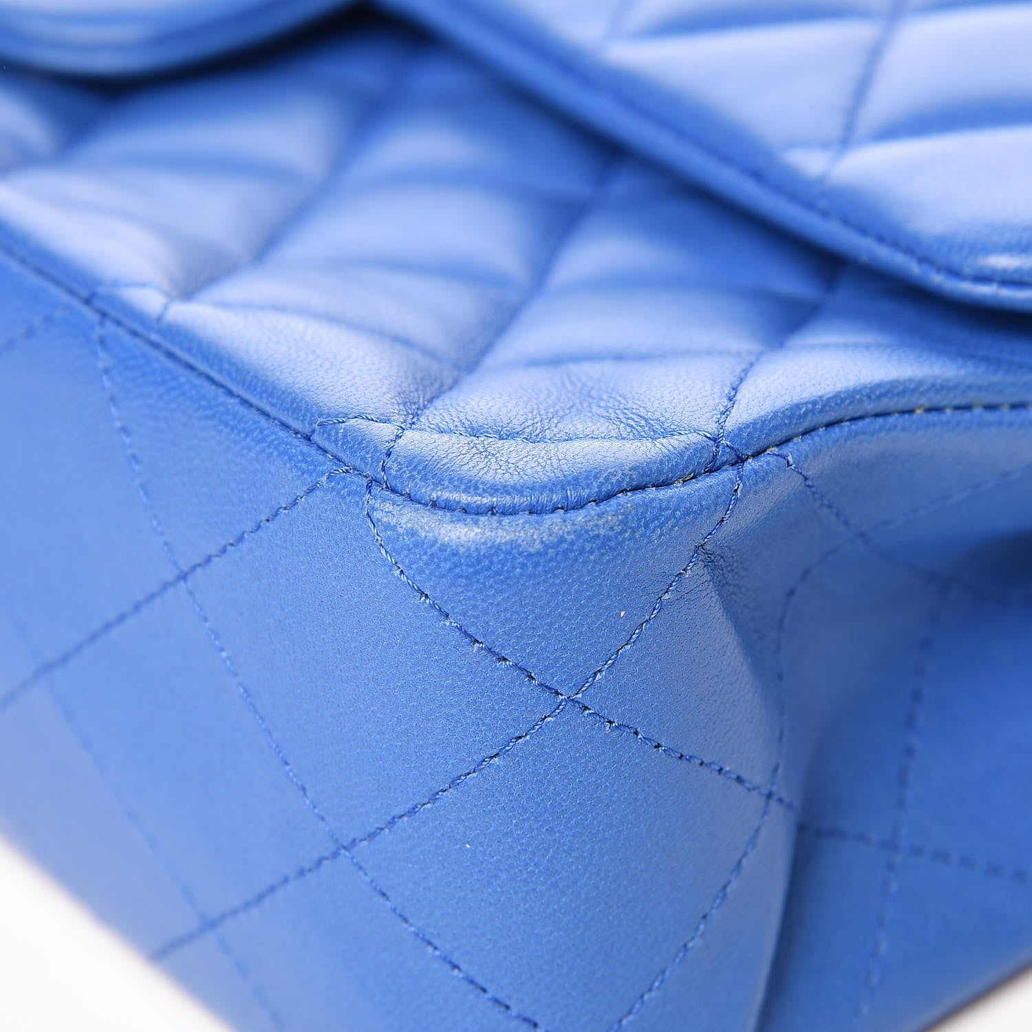 Chanel Lambskin Quilted Medium Double Flap Blue 11 of 16