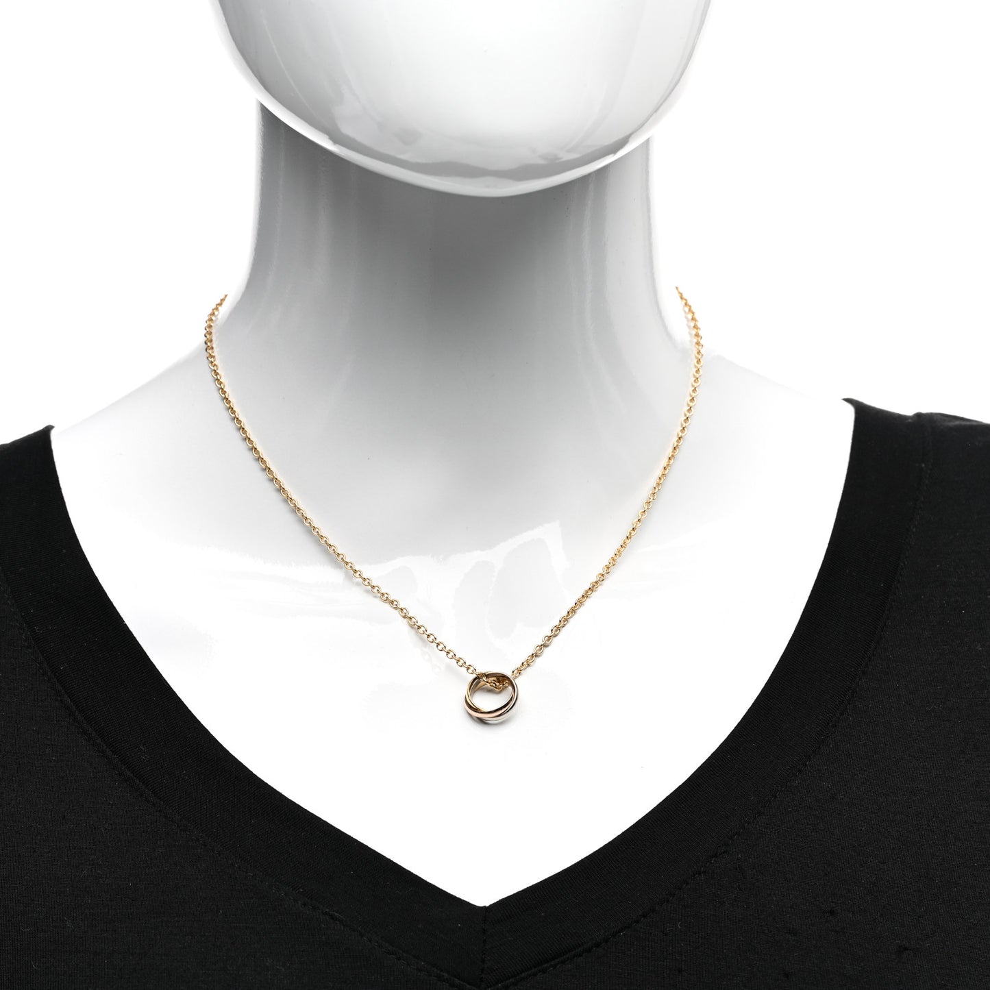 18K Pink Yellow White Gold Baby Trinity Pendant Necklace