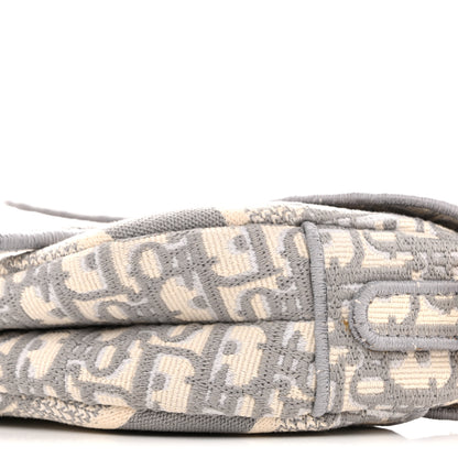 Christian Dior Oblique Embroidered Saddle Bag Gray 10 of 14