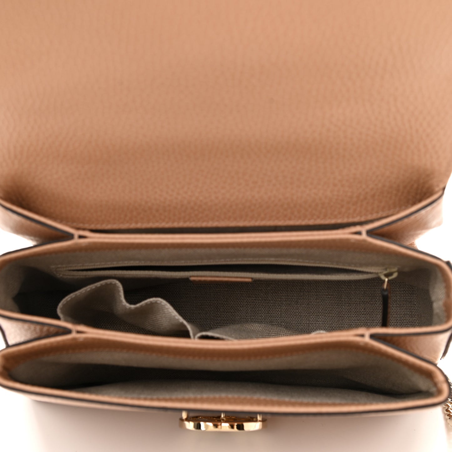 Dollar Calfskin Interlocking G Top Handle Shoulder Bag Camelia
