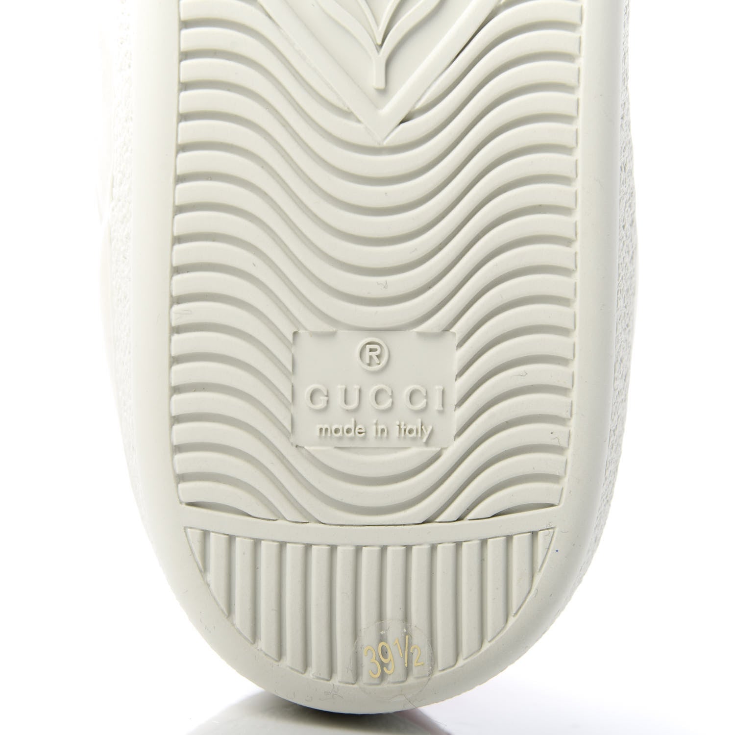 Gucci Calfskin Stripe Womens New Ace Sneakers 39.5 New Mystic White Ecru Red Flame 7 of 10