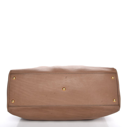 Fendi Vitello Saddle Large Peekaboo Iconic Satchel Moro 10 of 19