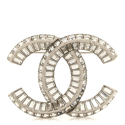 Chanel Baguette Crystal CC Brooch Silver 1 of 4