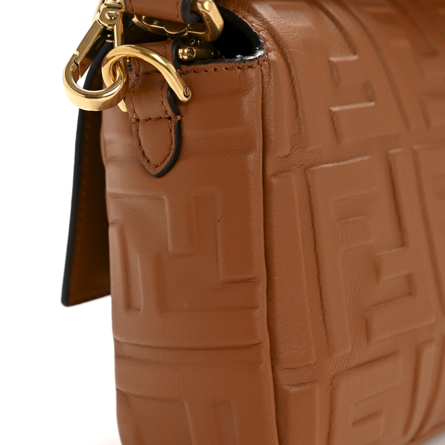 Nappa FF 1974 Embossed Baguette Brandy