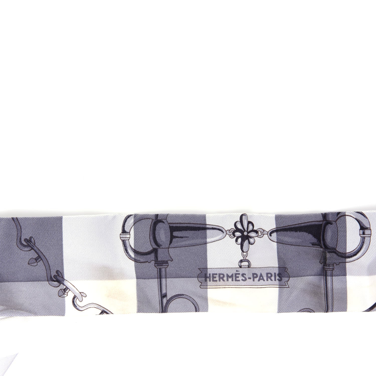 Hermes Silk Mors Et Gourmettes Vichy Twilly Anthracite Menthol White 6 of 7