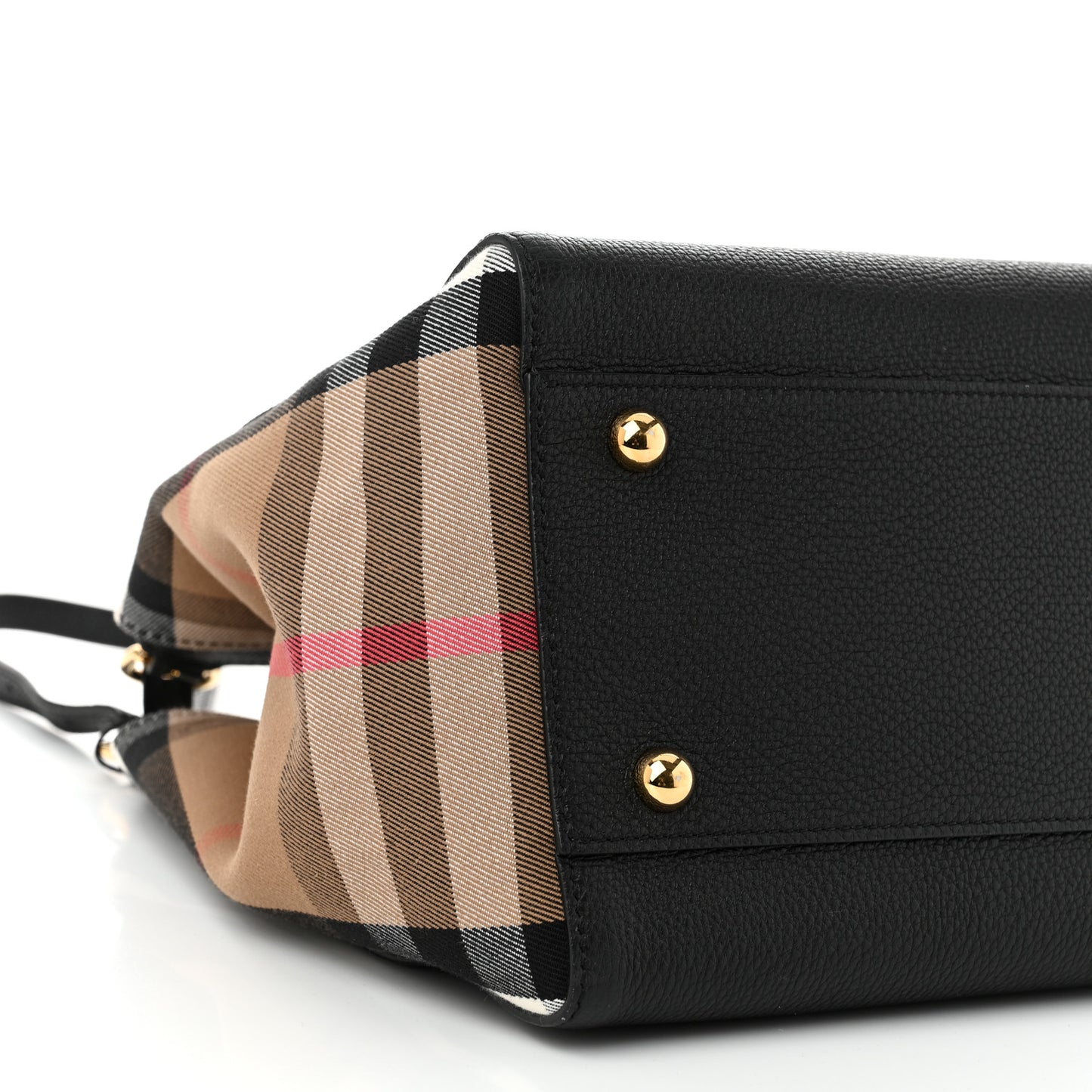 Grainy Calfskin House Check Small Canterbury Black
