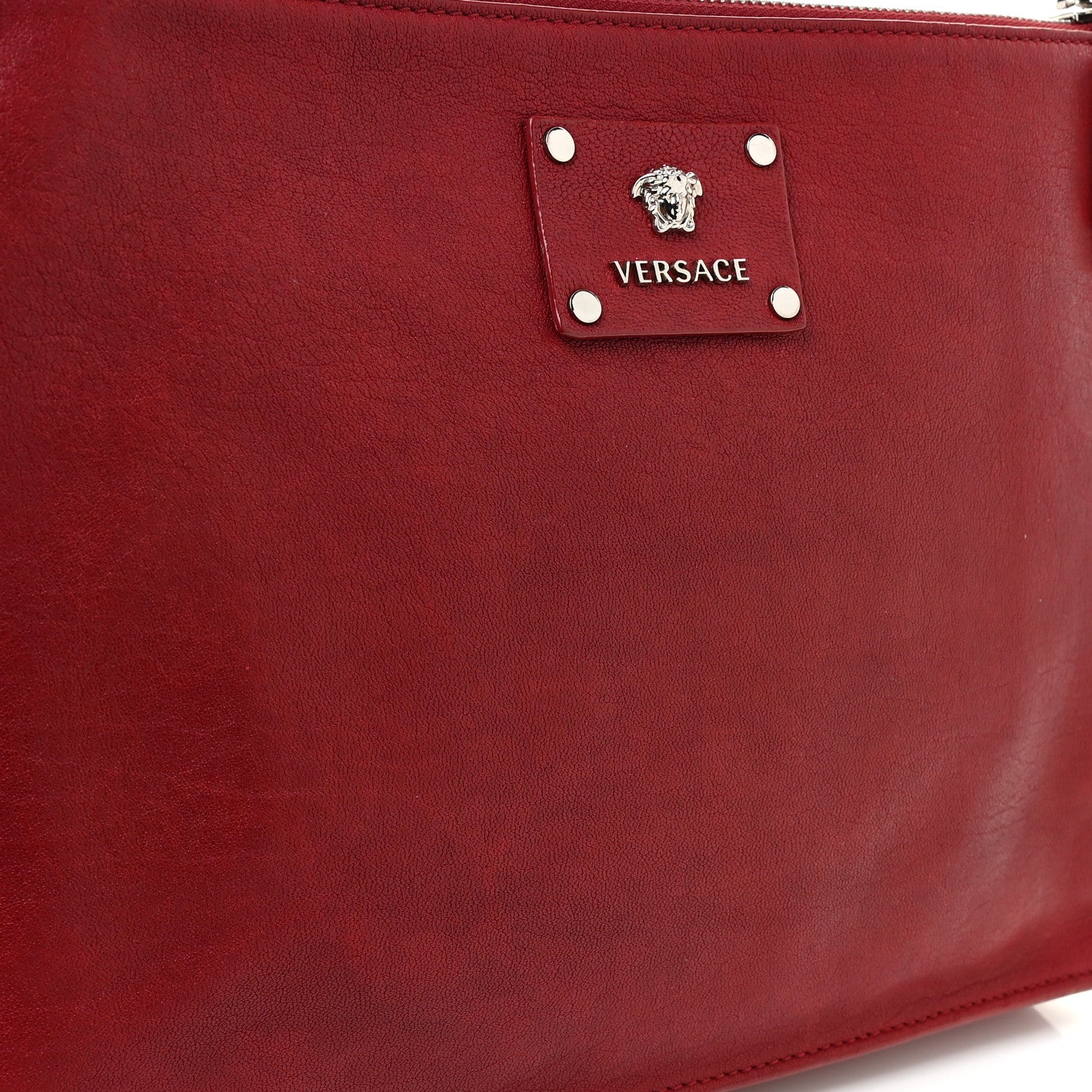 Versace Calfskin Studded Crossbody Red 16 of 17