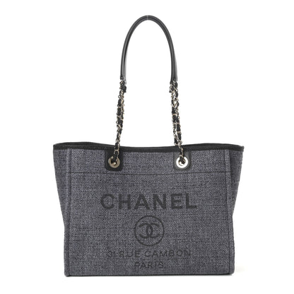 Chanel Woven Straw Raffia Small Deauville Tote Charcoal 1 of 10