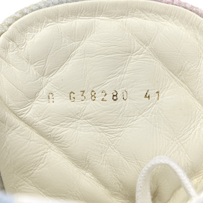 Chanel Printed Fabric Quilted High Top Sneakers 41 Green Pink Blue 8 of 8