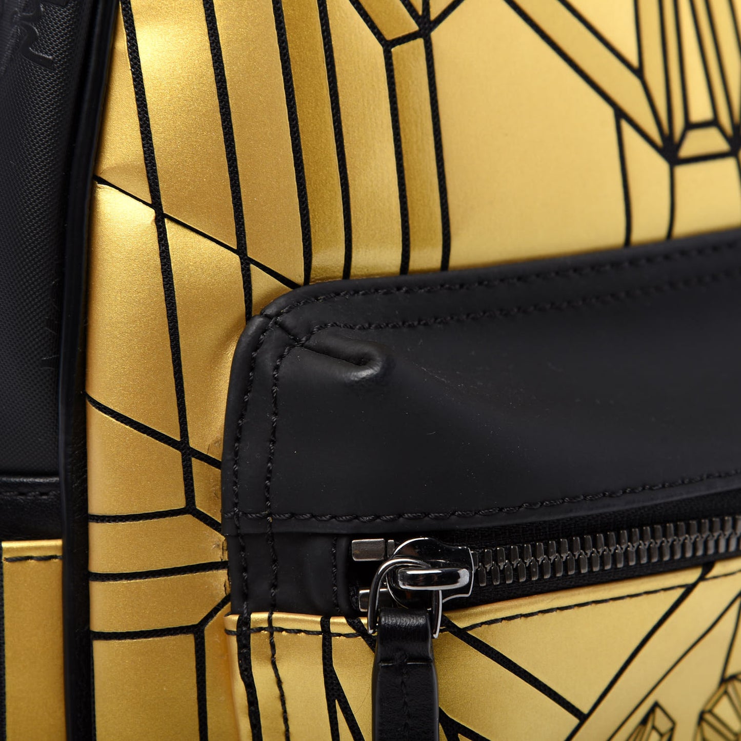 Metallic Calfskin Small Bionic Backpack Gold