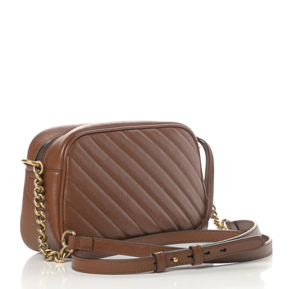 Gucci Glazed Calfskin Matelasse Diagonal Small GG Marmont Chain Shoulder Bag Cuir 3 of 11