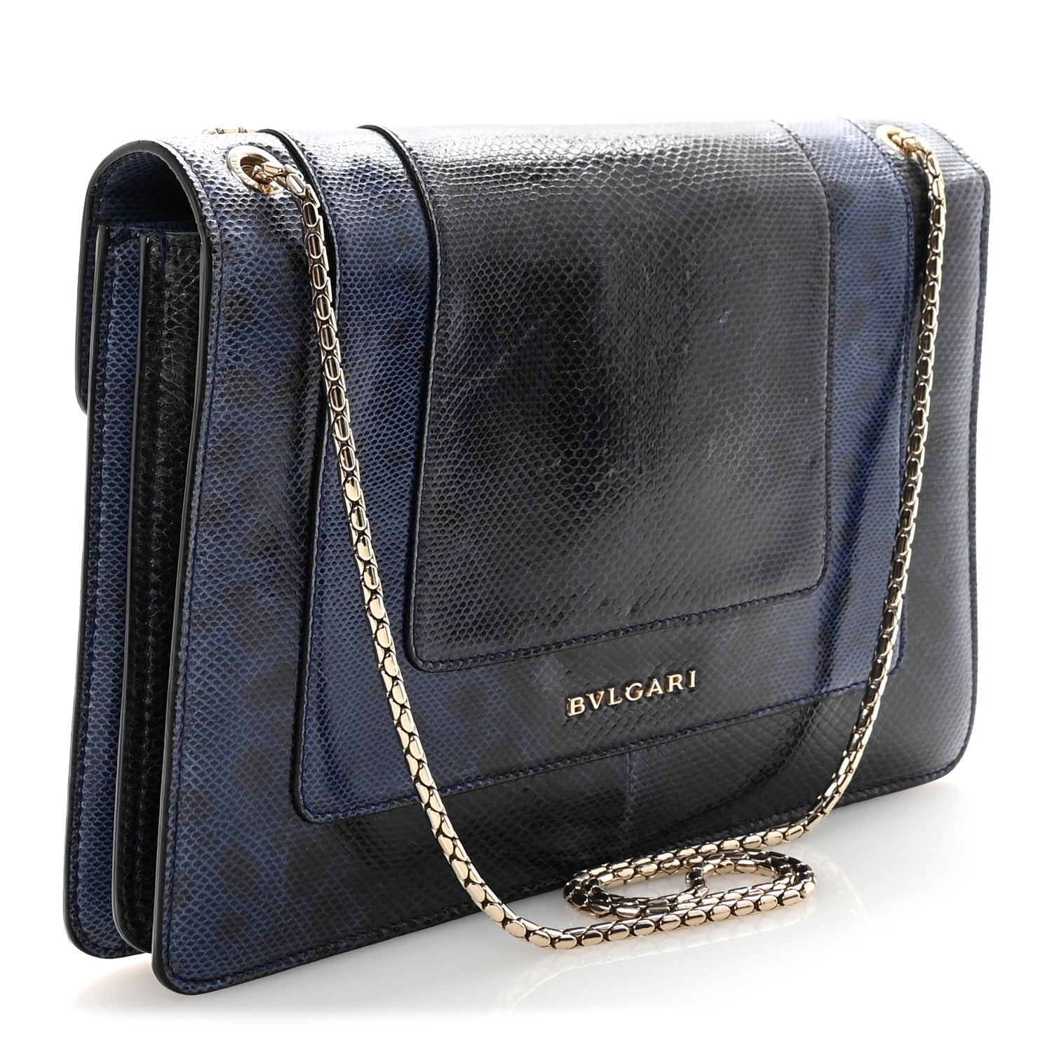 Bulgari Karung Serpenti Forever Crossbody Dark Blue 3 of 9