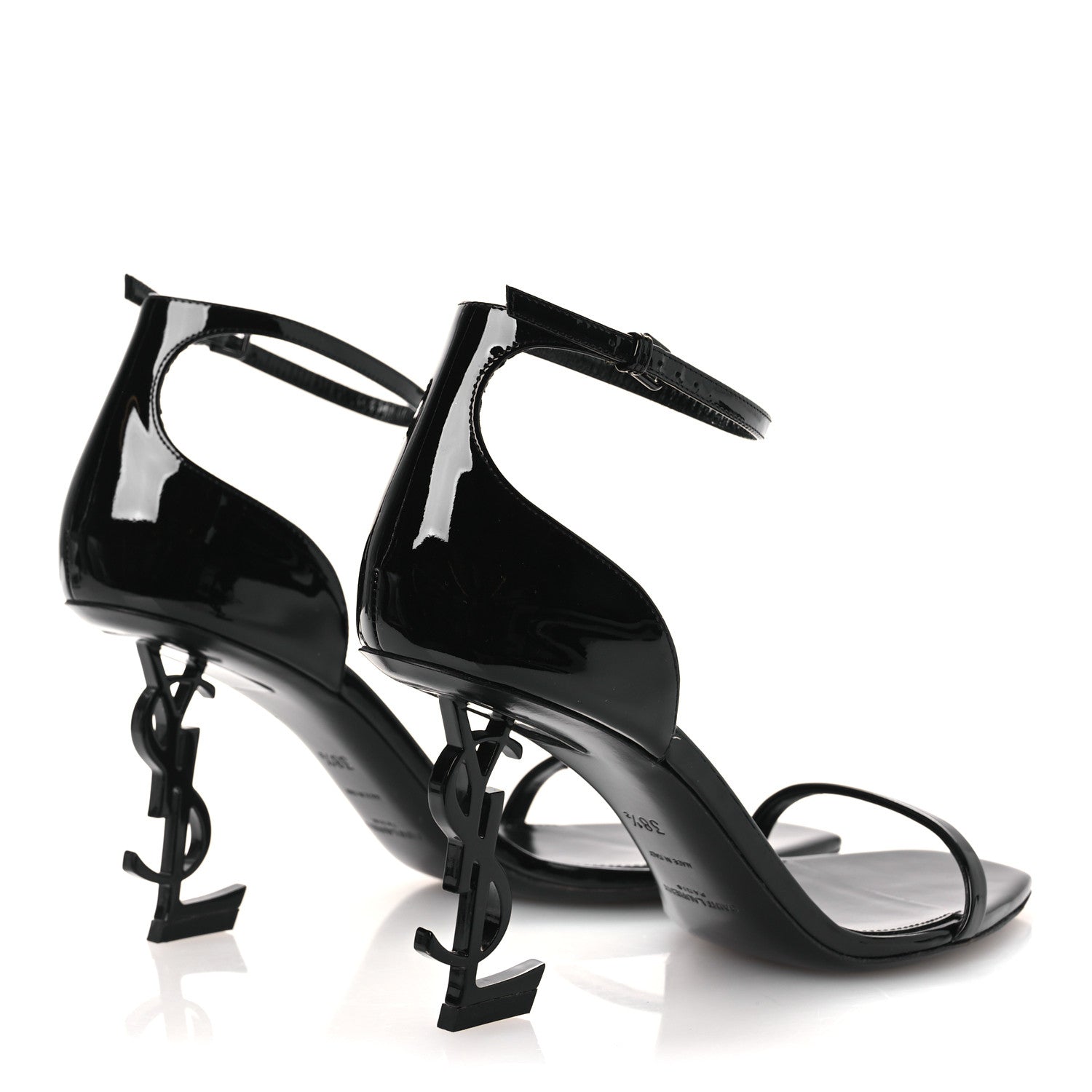 Saint Laurent Vernice Chiffon Opyum 85 Sandals 38.5 Black 5 of 13