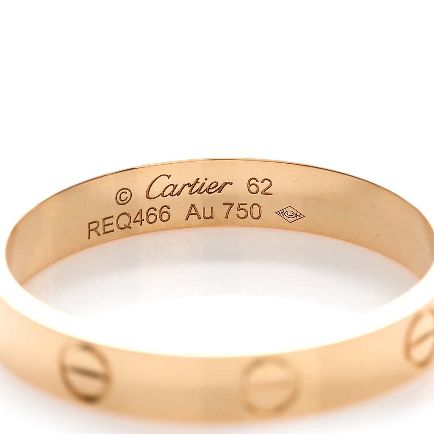 18K Yellow Gold 3.5mm LOVE Wedding Band Ring 62 10