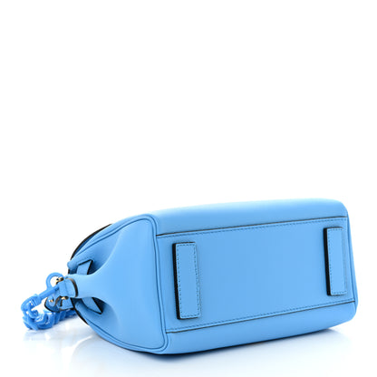 Versace Calfskin Medium La Medusa Top Handle Handbag Blue 4 of 9