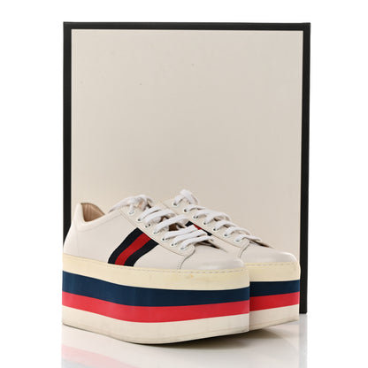 Gucci Calfskin Peggy Platform Sneakers 37 White 2 of 9