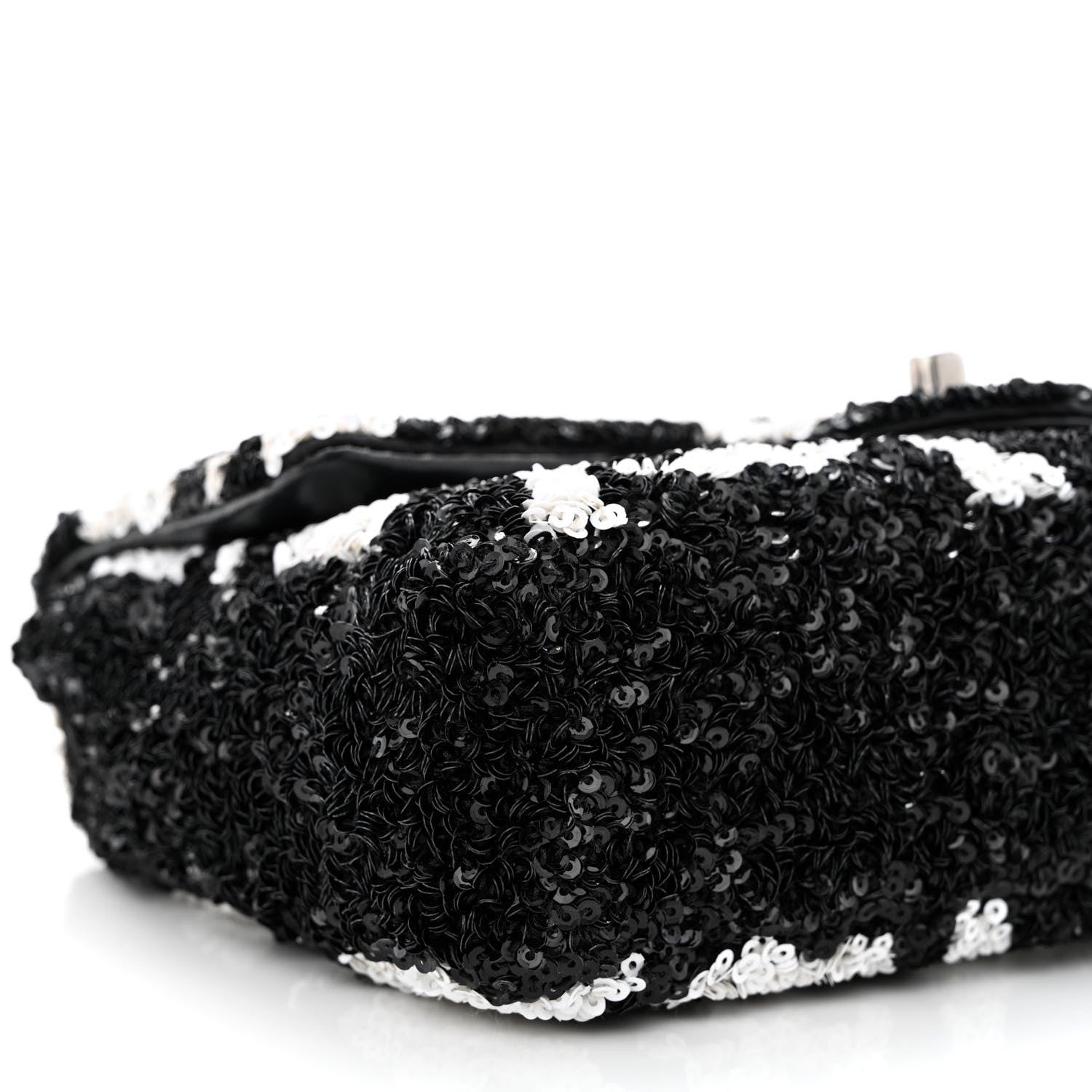 Chanel Sequin Mini Rectangular Flap Black White 9 of 11