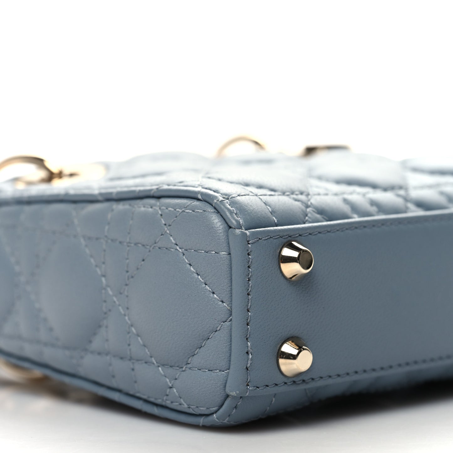Lambskin Cannage Micro Lady Dior Cloud Gray