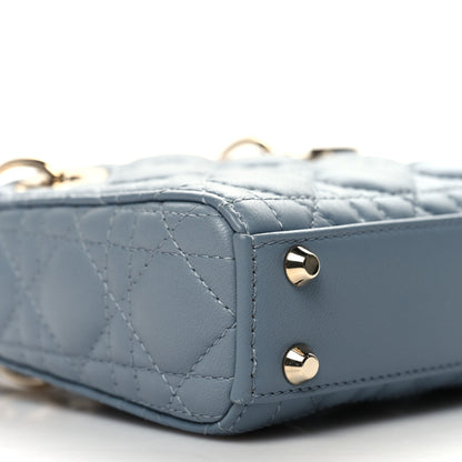 Christian Dior Lambskin Cannage Micro Lady Dior Cloud Gray 9 of 10