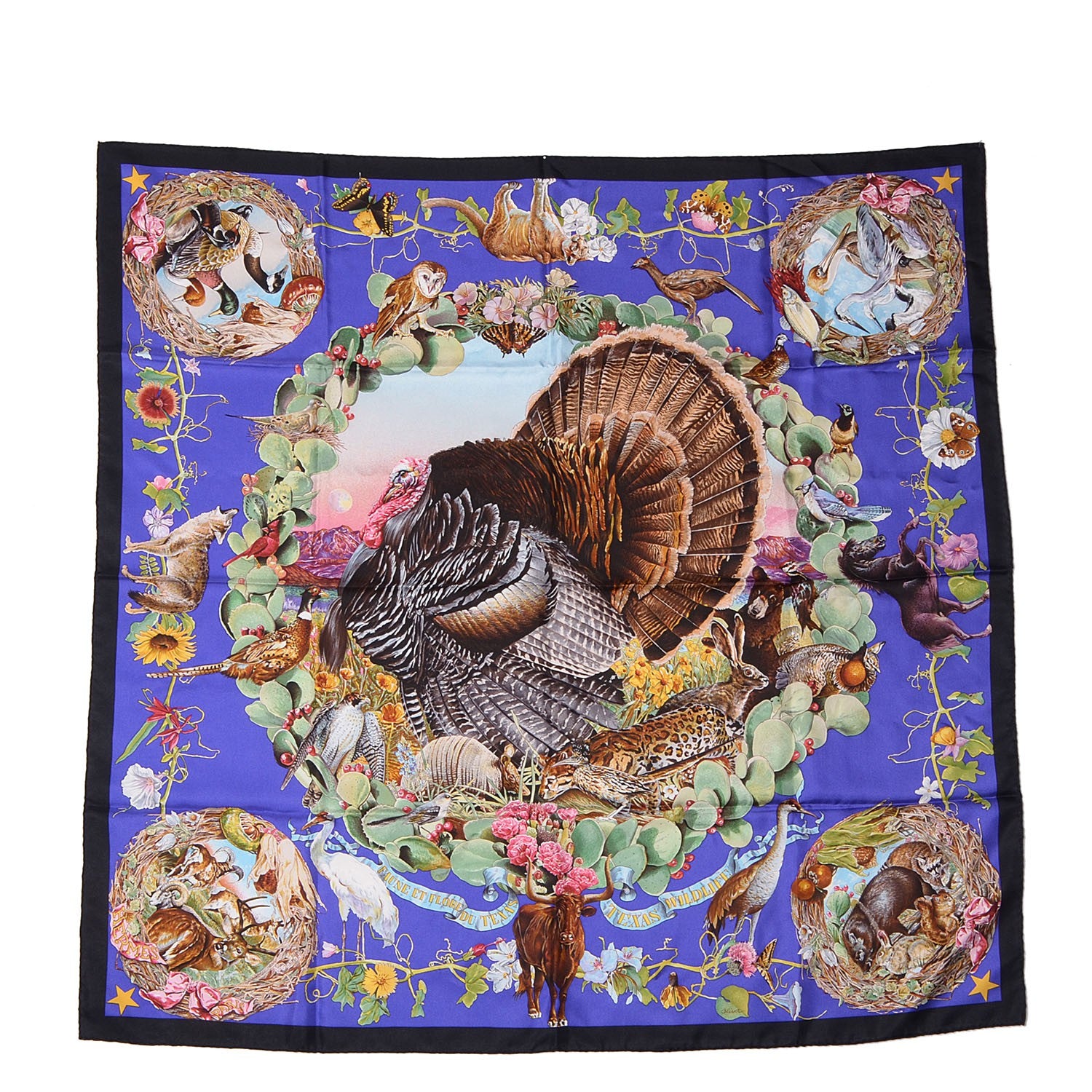 Hermes Silk Faune Et Flore Du Texas Scarf 90 2 of 6