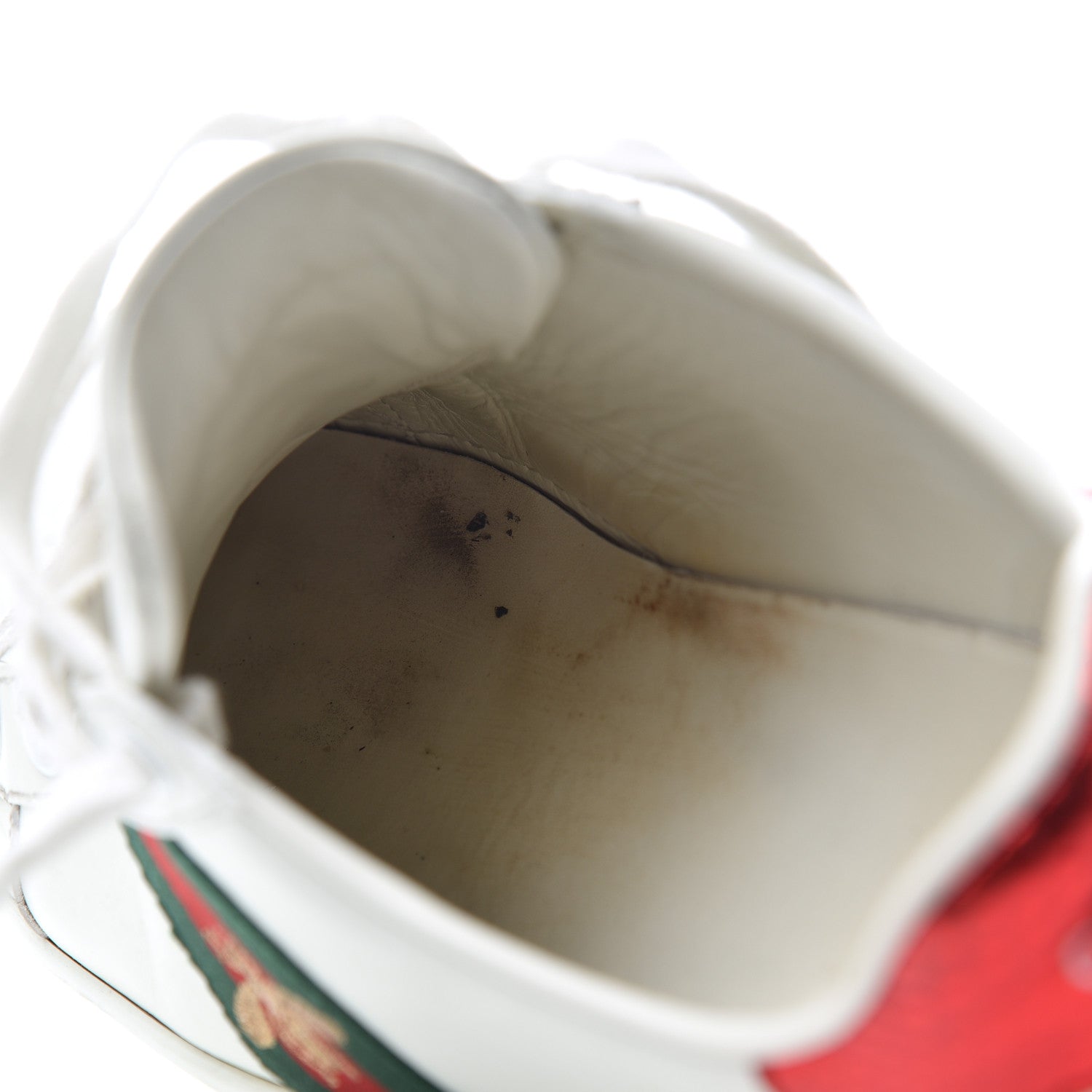 Gucci Calfskin Web Bee Embroidered Womens Ace Sneakers 38 White Green 23 of 25
