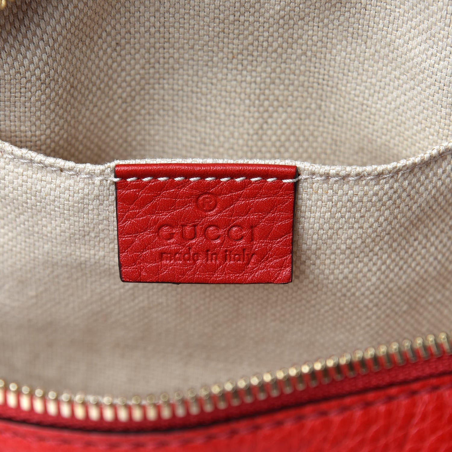 Gucci Pebbled Calfskin Small Soho Disco Bag Tabasco Red 7 of 10