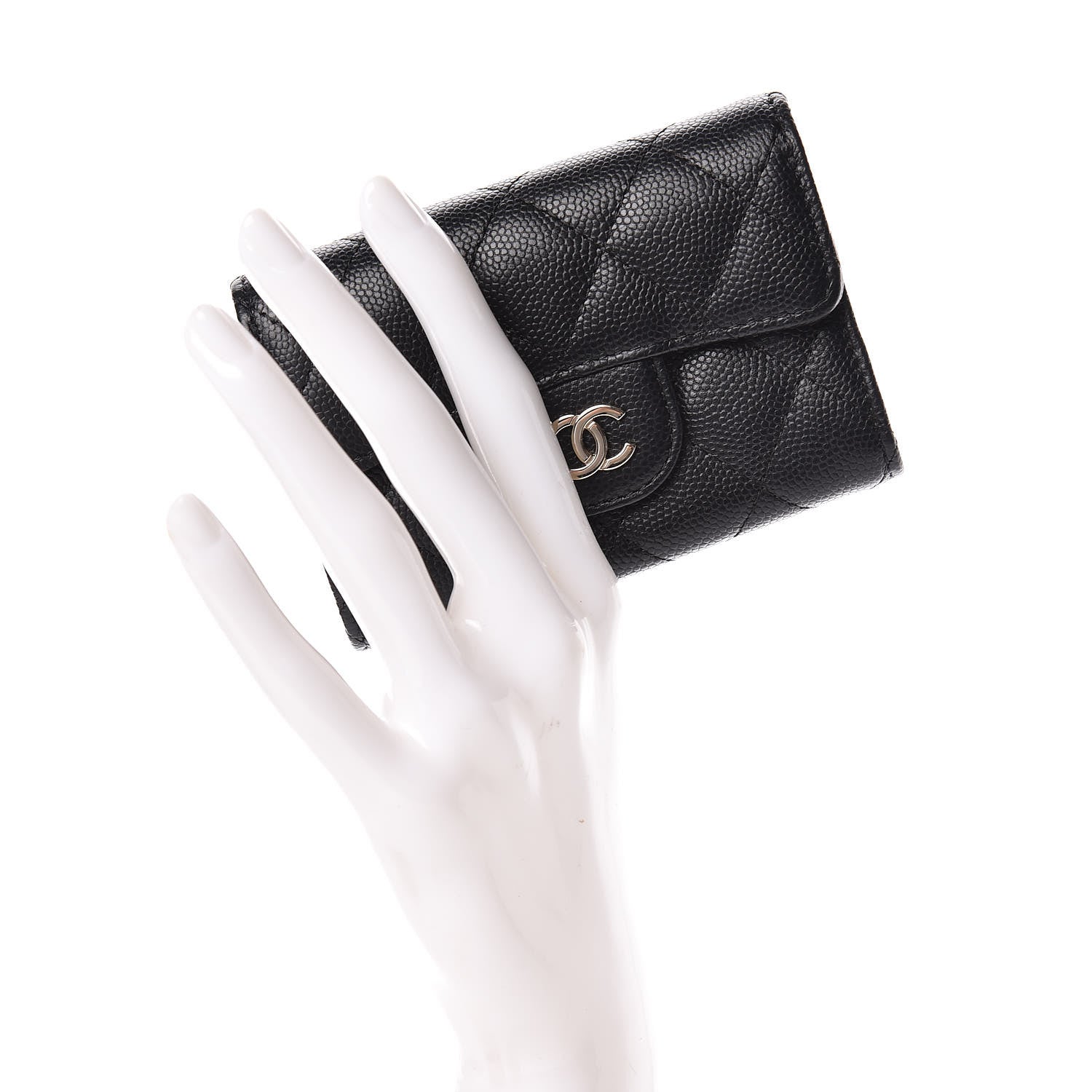 Chanel Caviar Quilted Classic 4 Key Holder Wallet Black 3 of 11