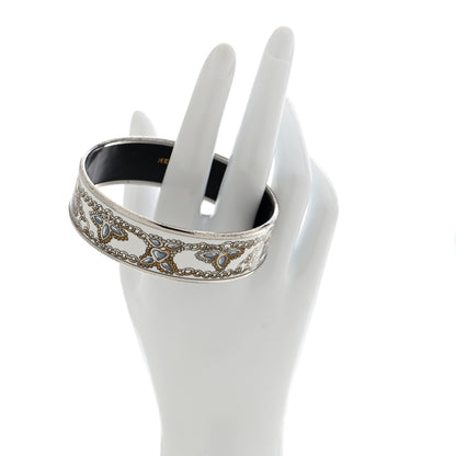 Hermes Enamel Printed Wide Bracelet M White 2 of 4