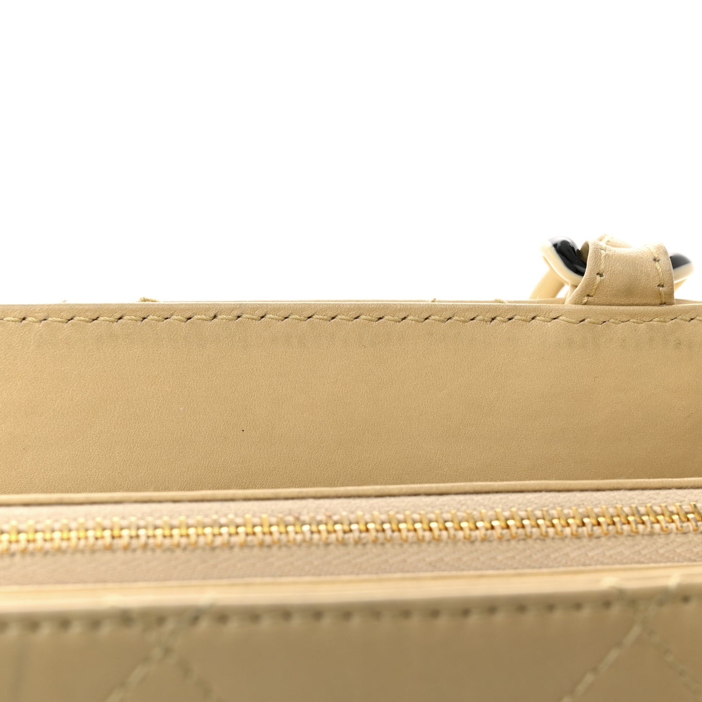 Lambskin Quilted CC Shoulder Bag Beige